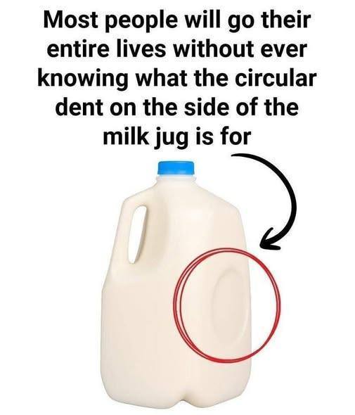 The Real Purpose Behind the Circular Dent on Milk Jugs