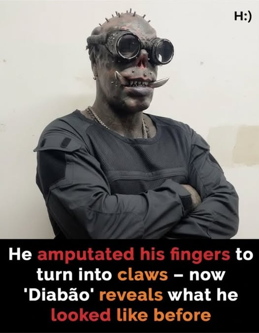 Tattooed Man Known As ‘Human Satan’ Who Amputated His Fingers Reveals How He Looked Before