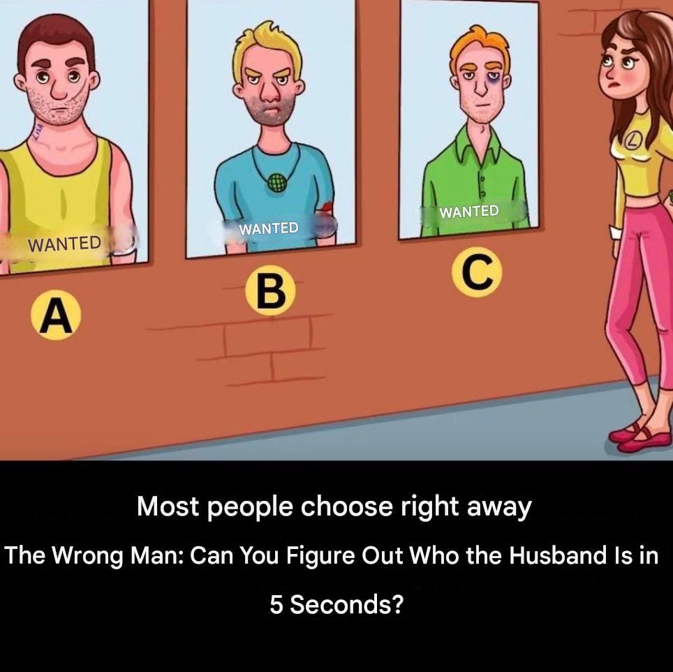 Most people choose the wrong man right away: can you figure out who the husband is in 5 seconds?