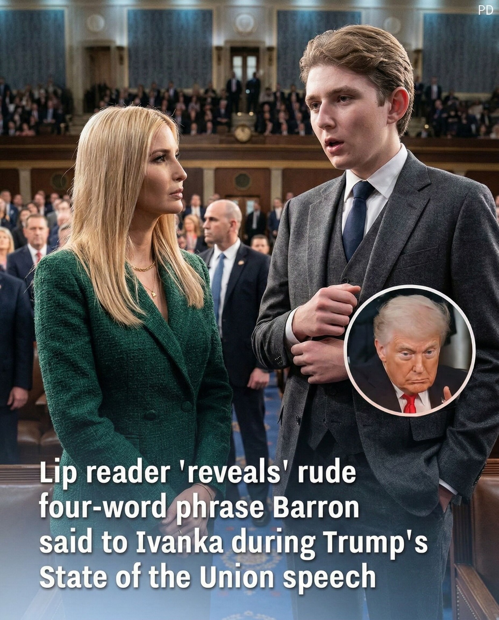 Lip Reader Claims Barron Made a Brief Comment to Ivanka During State of the Union Address